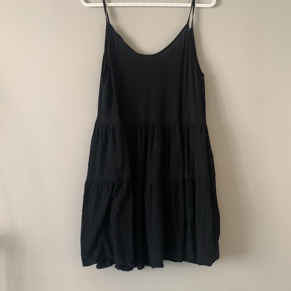 Cross cross back spaghetti strap black mini sundress size xs - Picture 2 of 2